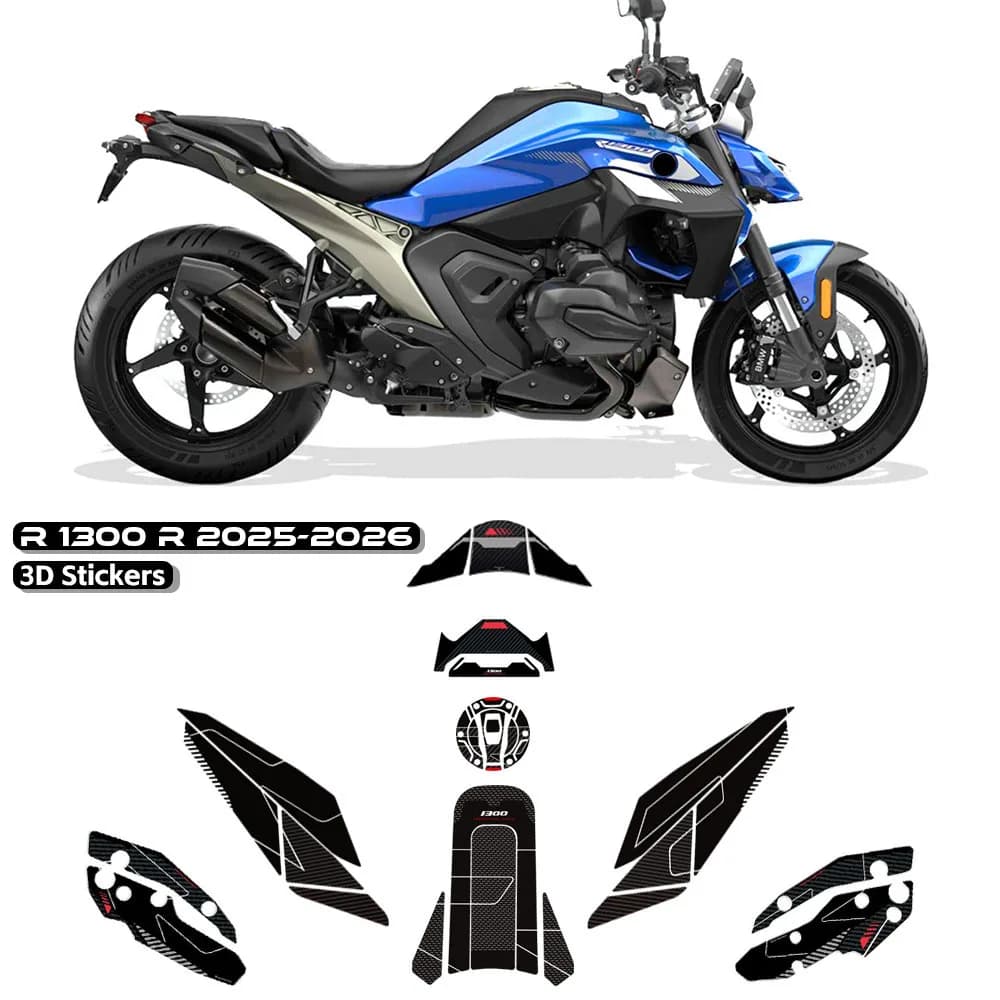 Full Tank Pad Sticker For BMW R1300R 2025 2026 3D Epoxy Resin Tank Protector Decal Waterproof Anti Scratch Fuel Tank Protection