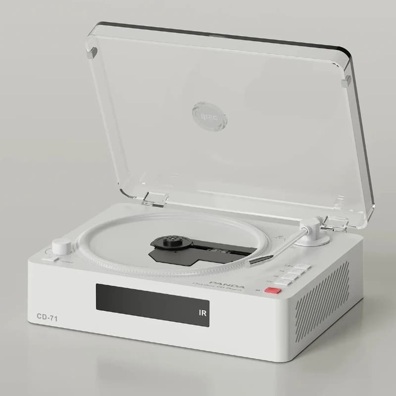 PANDA CD-71 Multifunctional CD Player Built-in Speakers Bluetooth 5.0 Support CD USB TF Card MP3 WMA Rechargeable Desktop Audio