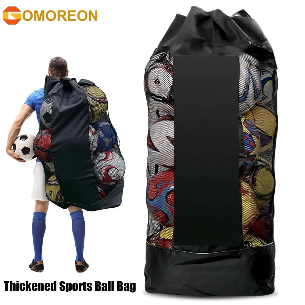 Bag for sports balls thickened Bag for football balls in the net Handbags with strong drawstring Teamwork to hold basketball, volleyball, baseball