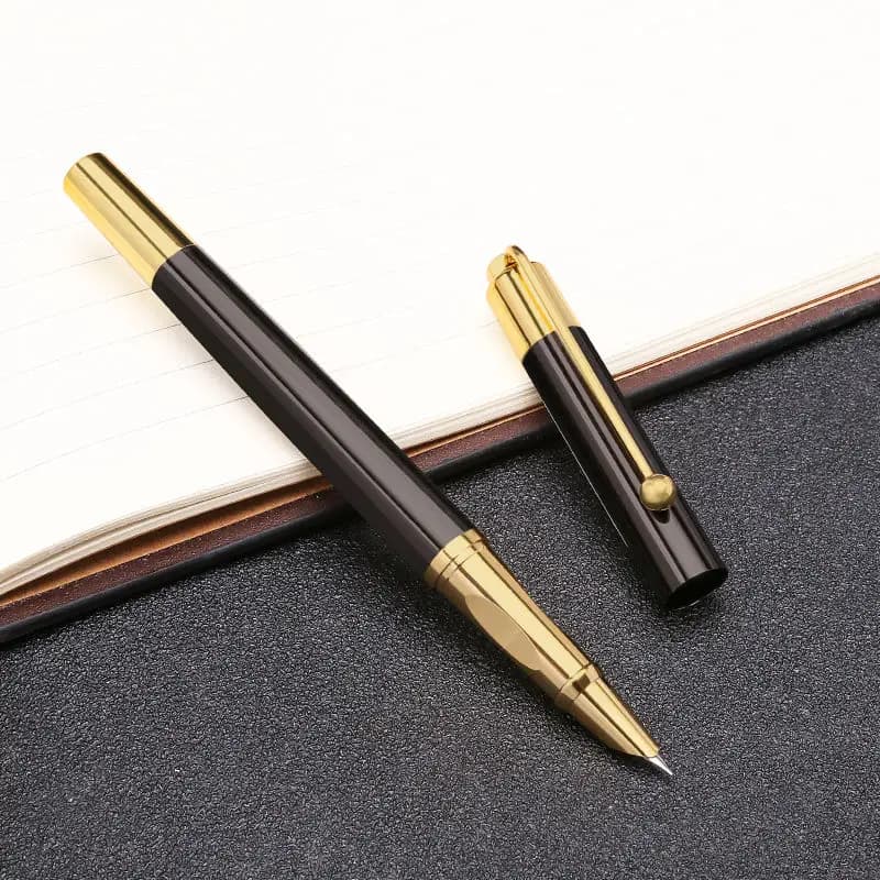 Two sets of dark pointed 0.5mm calligraphy with 2.6mm diameter ink bags that can absorb ink