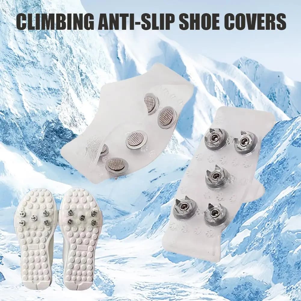 5 Teeth Climbing Crampons Silicone Anti Slip Snow Claw Spikes Grips Shoe Covers Unisex Boots Snow Cleats For Walking Hiking