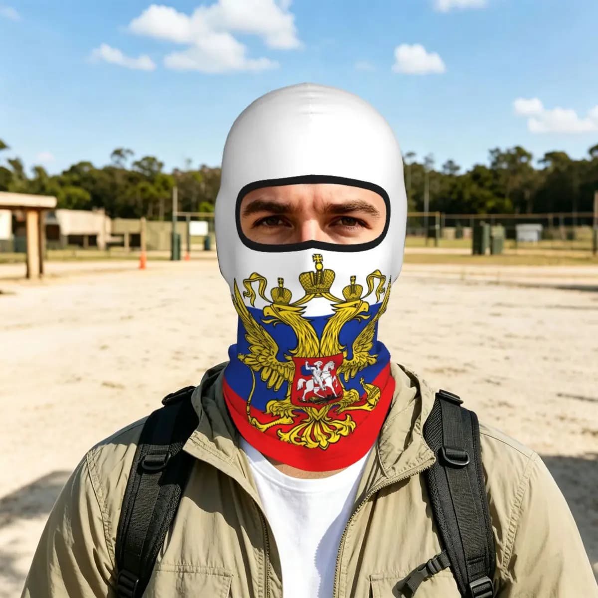 Flag Of Russia Balaclava Full Face Mask Breathable Motorcycle Winter Warm Full Cover Caps Neck Windproof Dustproof Cycling Caps
