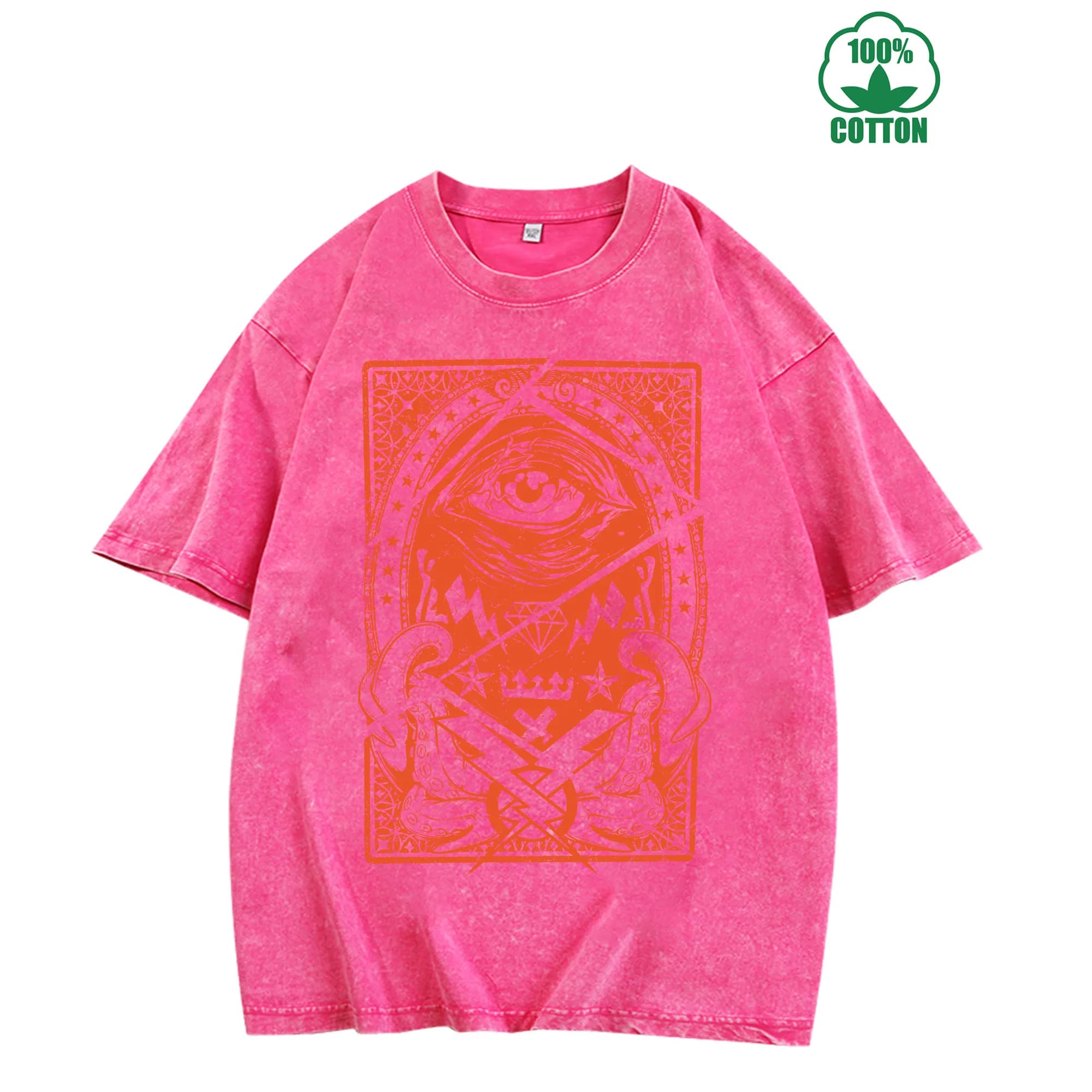 Tarocchi rotte T-shirt vintage lavata 230g 100% cotone Comodo streetwear oversize unisex