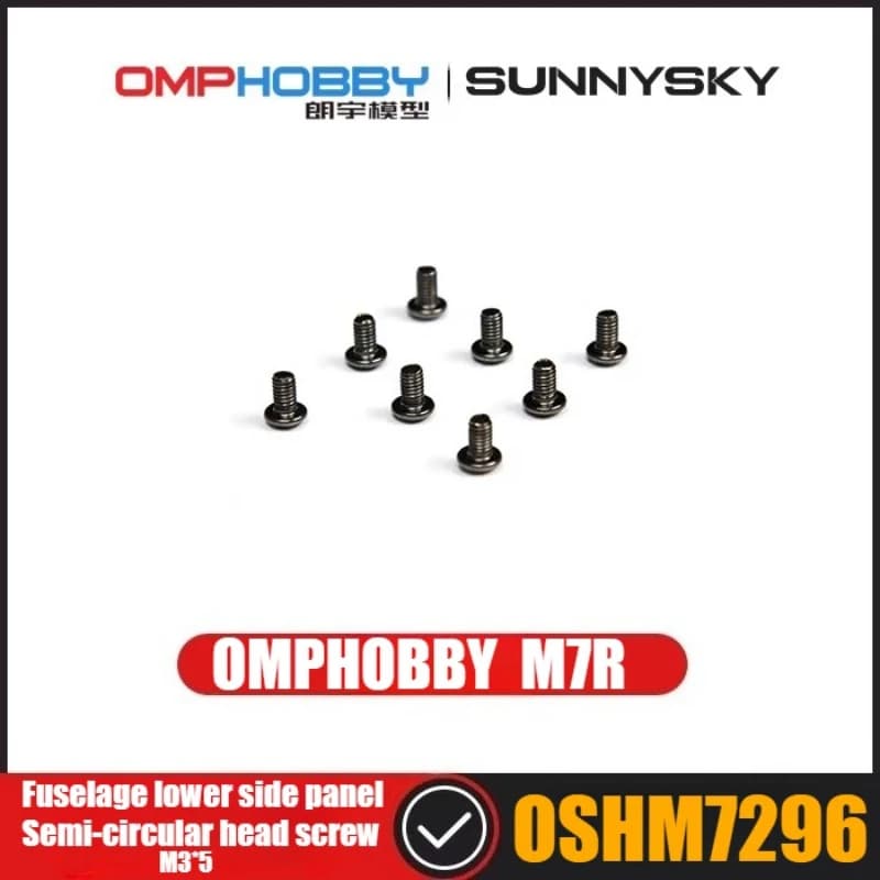 Pezzi di ricambio per elicottero RC OMPHOBBY M7R Pannello laterale inferiore della fusoliera Vite a testa semicircolare M3*5 OSHM7296