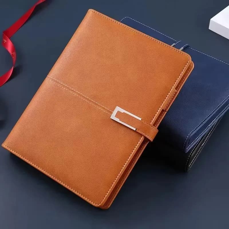 Leather Journal A5 Hardcover Notebook with Pen compartment, Leather Bound for Women Men School, Office, Work, Daily and Travel D