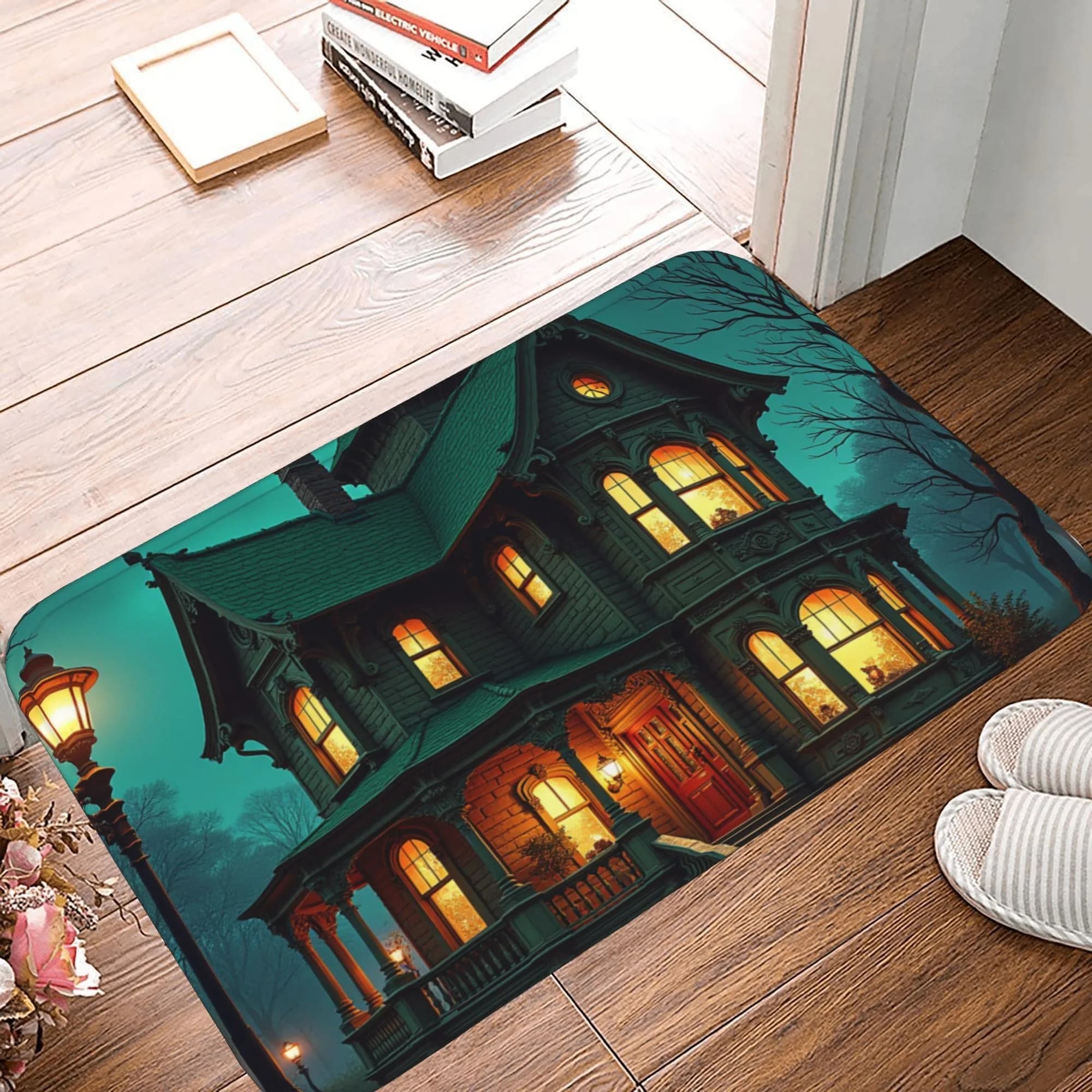 1PC Halloween Pattern Kitchen Rug Non-Slip Door Mat Pop design Bathroom Rug Bath Mat Carpet for Home Sink Laundry Decor