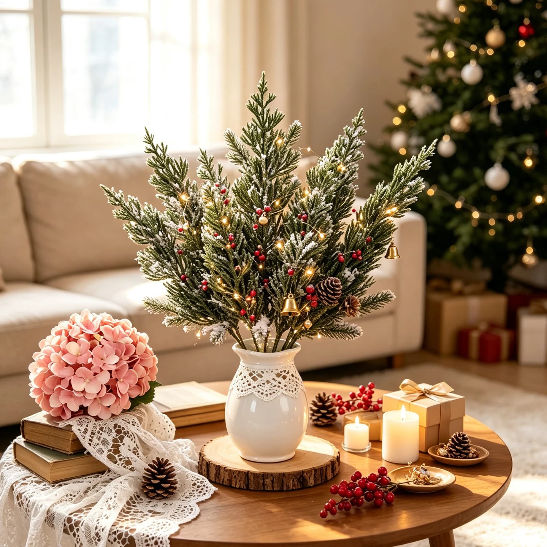 20/40pc Artificial Plant Home Outdoor Garden Green Christmas Tree Holiday Party Wedding Bridal Accessory Vase Decor DIY Gift Box