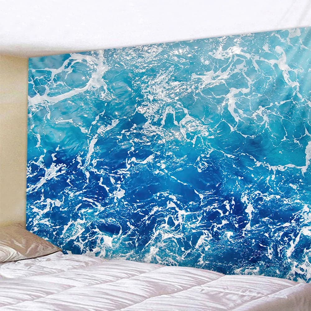 Refreshing Beach Wave Landscape Tapestry Background Wall Decoration Towel Bedroom Room Aesthetics Home