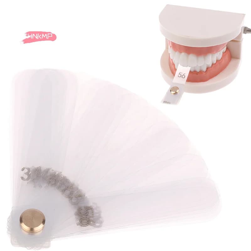 56 Pz Dentale Interproximale Calibro di Riduzione Righello 0.1mm Dente Strumenti di Misura di Plastica Trasparente Set di Trattamento Interdentale
