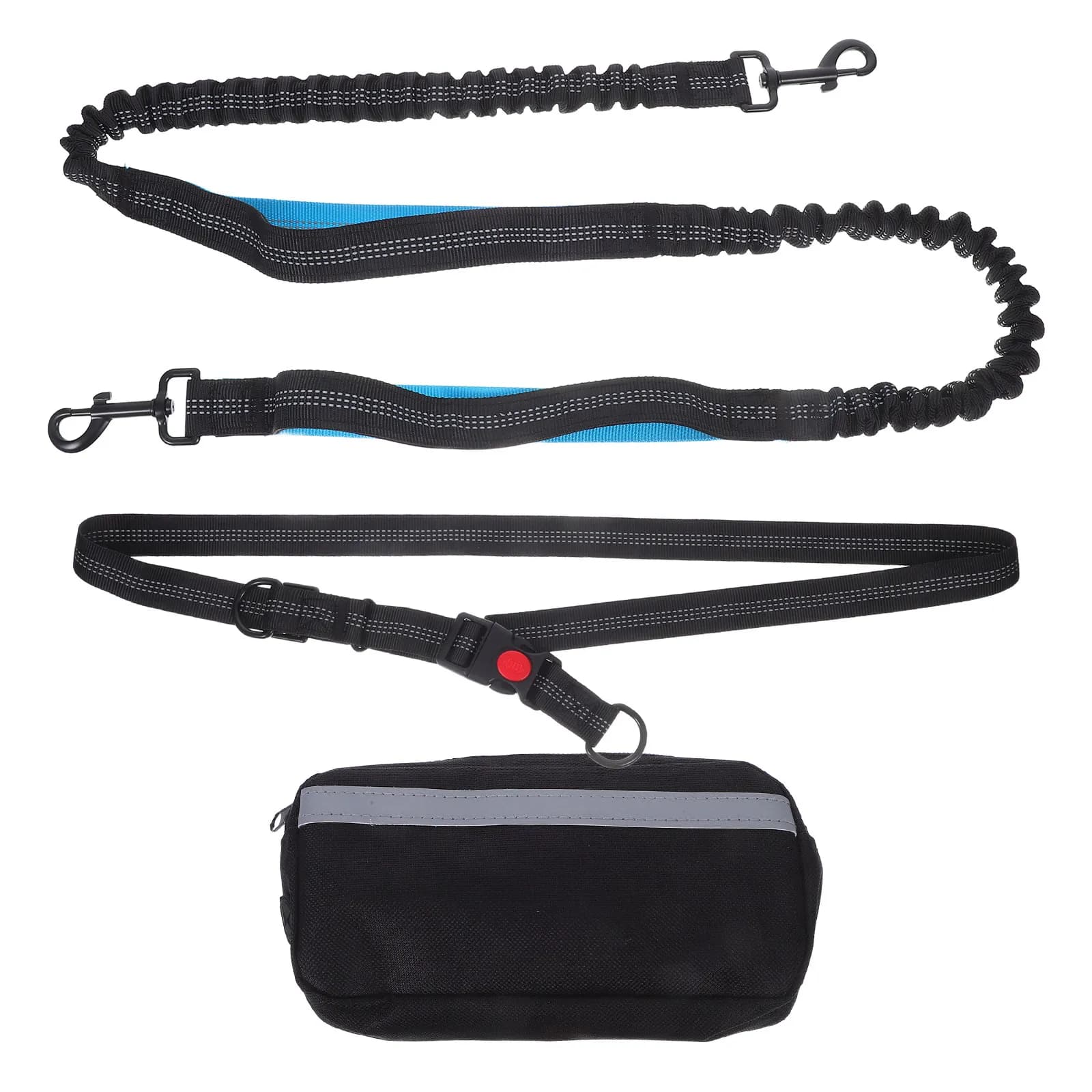 Set 1 Piece: Multifunction Reflective Waist for Dogs with Elastic Guinzaglio, Ideal for Running, Walks and Jogging, with Pocket
