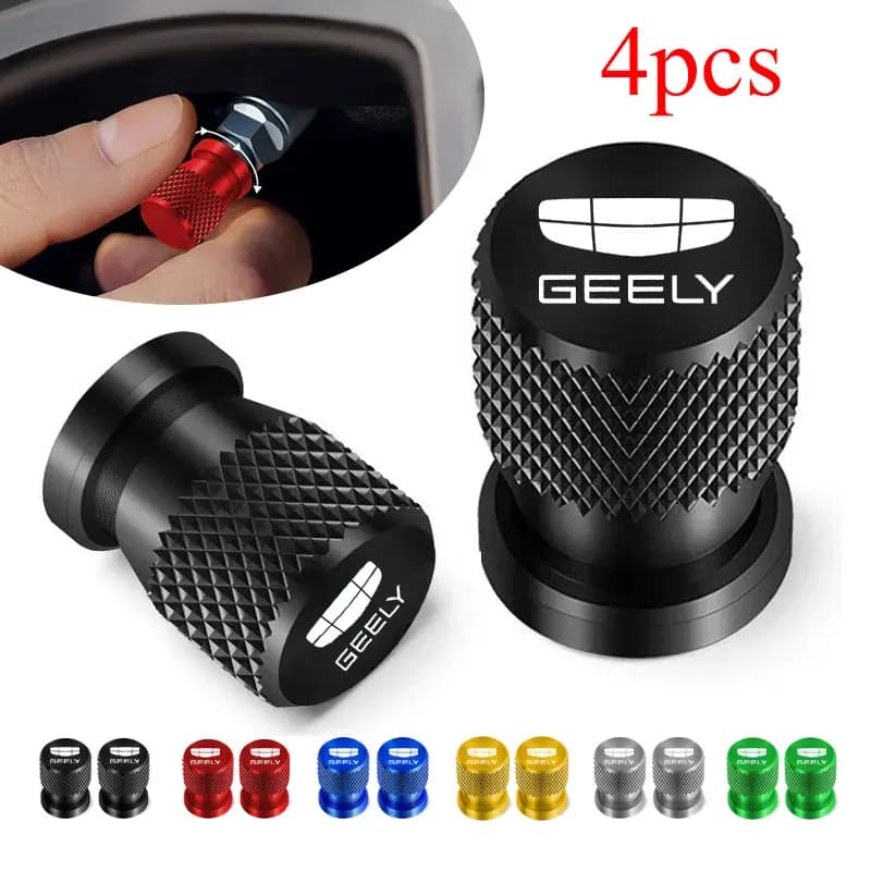 Pneumatic Car Valves Waterproof Dustproof (4 pcs) for Geely Atlas Coolray Emgrand EC7 EC8 X7 EX7 CK2