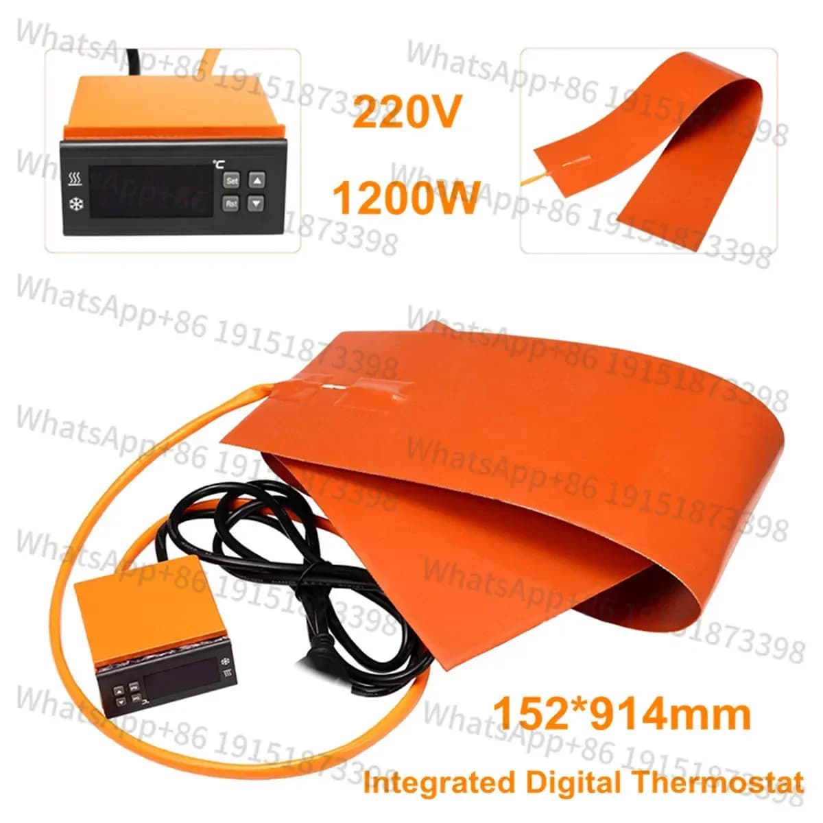 1Set 15 X 91 CM 1200 W 220 V Chitarra Lato Piega Coperta di Calore In Silicone Integrato Termostato Digitale Controller Accessori Per Chitarra