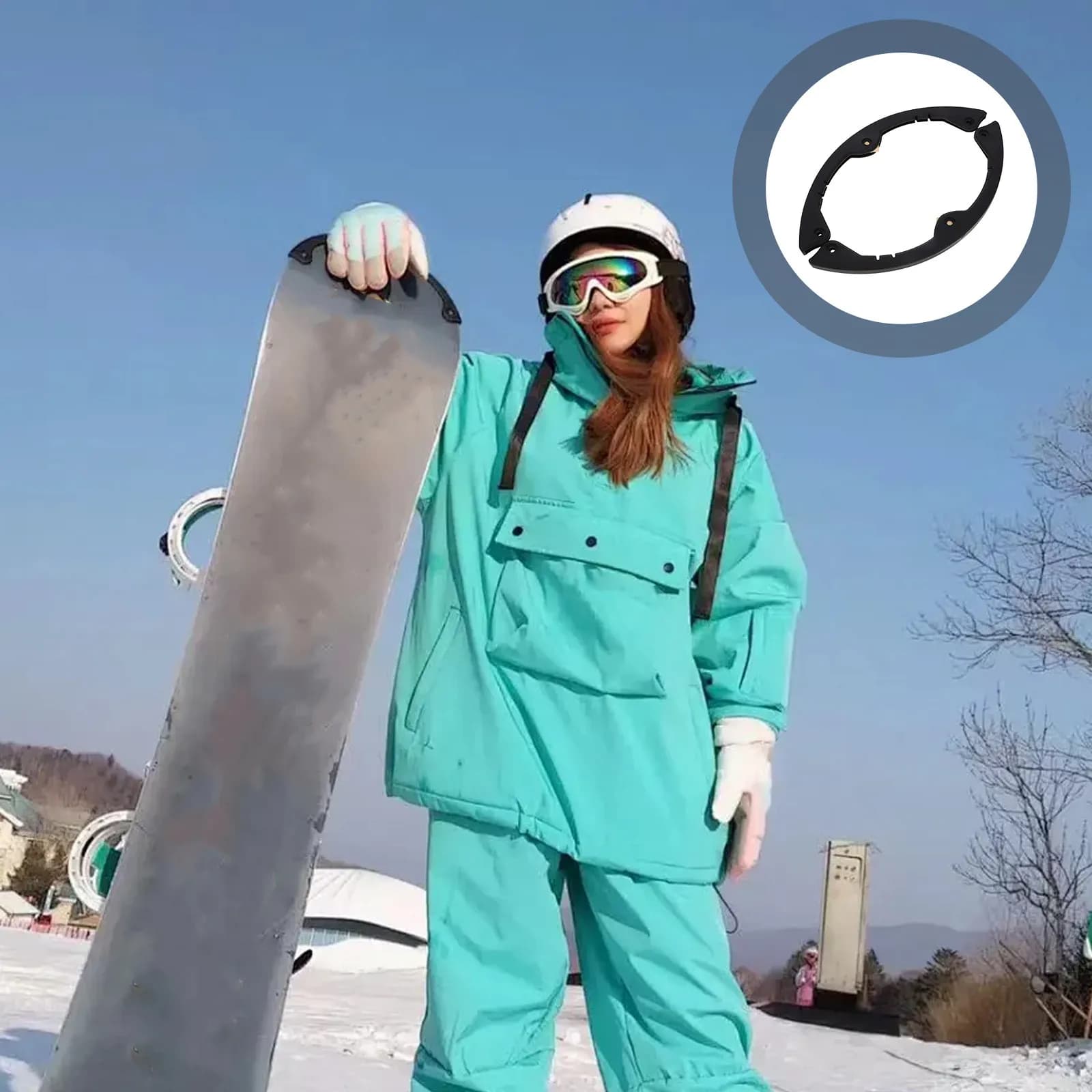 2 Pezzi Protezioni per Bordi Snowboard, Coperture in Gomma Antiurto, Strisce Protettive per Skateboard e Longboard, Protezione per Attacchi Sci