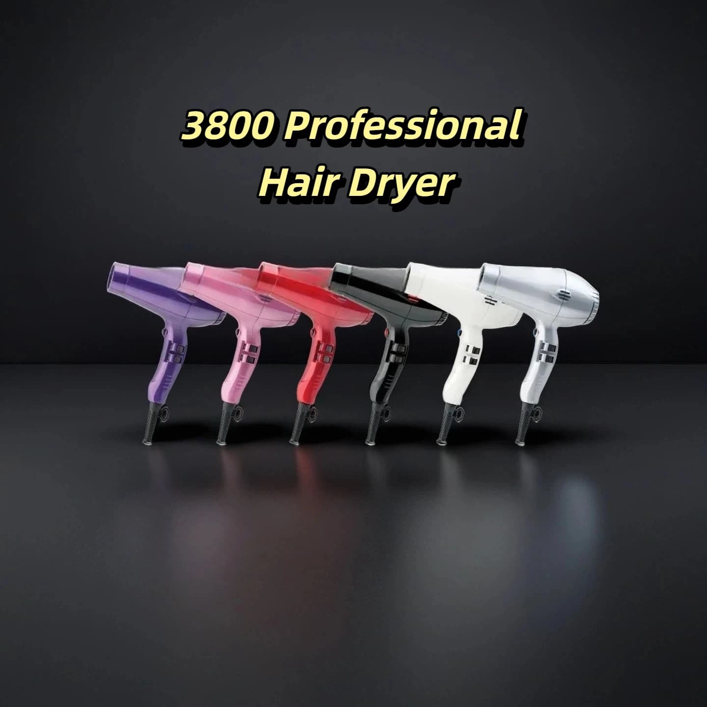 Asciugacapelli Professionale 1600W a Ioni Negativi, Elettrodomestico con Vento Caldo e Freddo in Ceramica, Potente Asciugatore 3800 per Salone