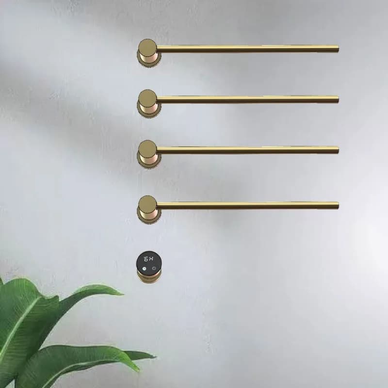 Home Bathroom Stainless Steel Electric Towel Warmer 5‑Bar Digital Control Embedded Intelligent Heating Drying Towel Rack
