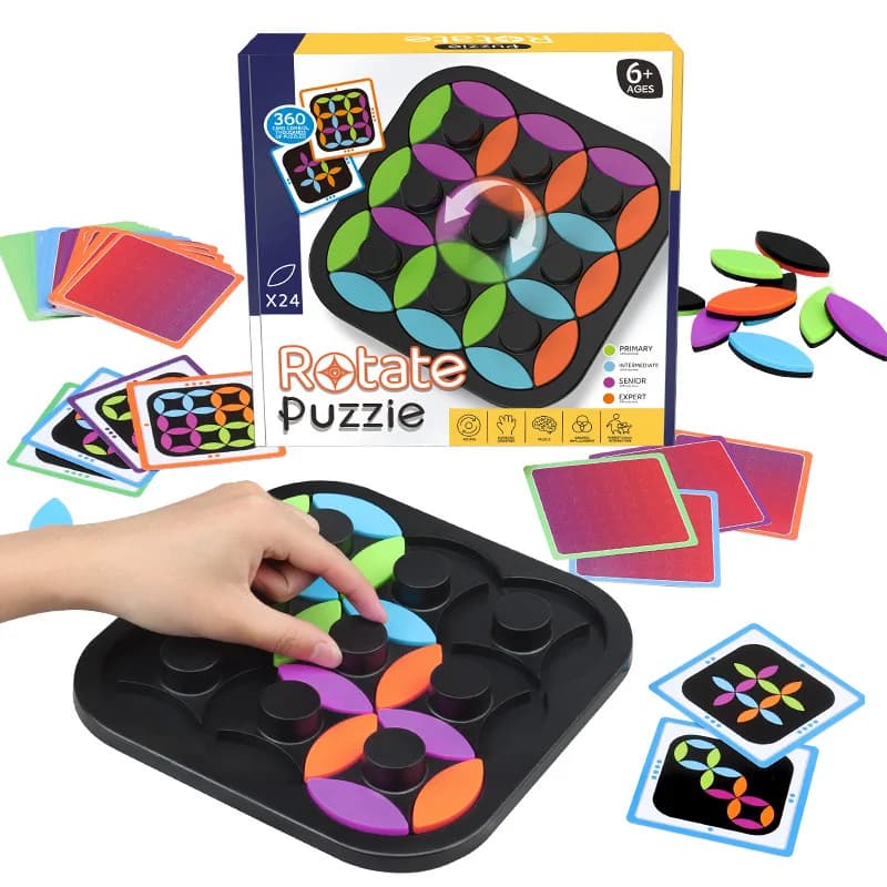 Scacchi con foglie colorate rotanti, gioco di puzzle rotanti - Gioco di pista giocattolo da tavolo per strategia educativa da tavolo