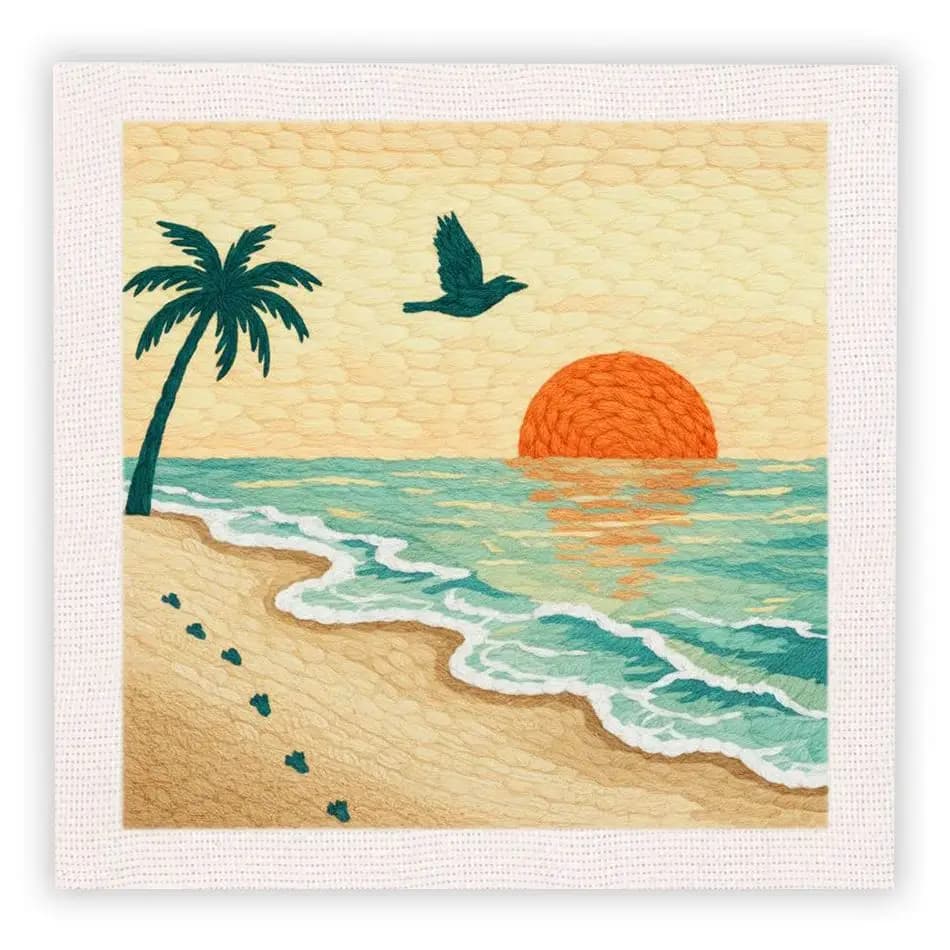 CHENISTORY Scenery Punch Needle Kits Original Gifts Art Projects For Adults Scenery Punch Needle Kit For Beginners