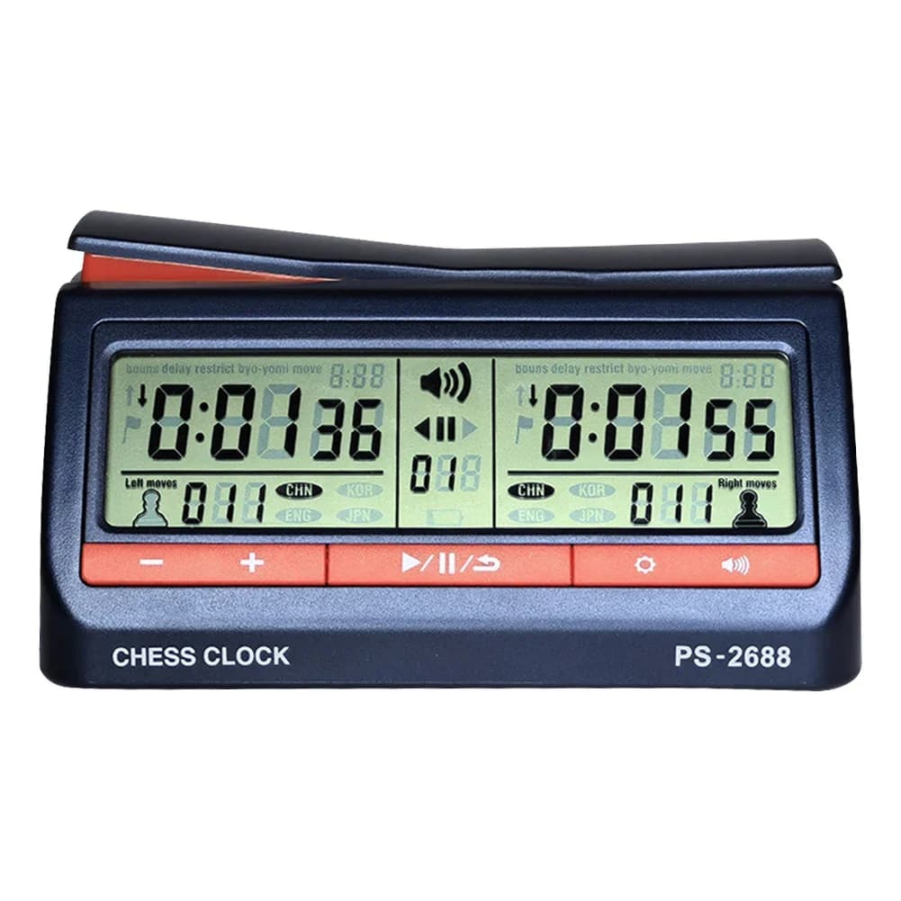 Orologio da scacchi professionale Ricarica USB Giochi di scacchi Timer Orologio da scacchi multifunzionale Contaore Cronometro per scacchi internazionali