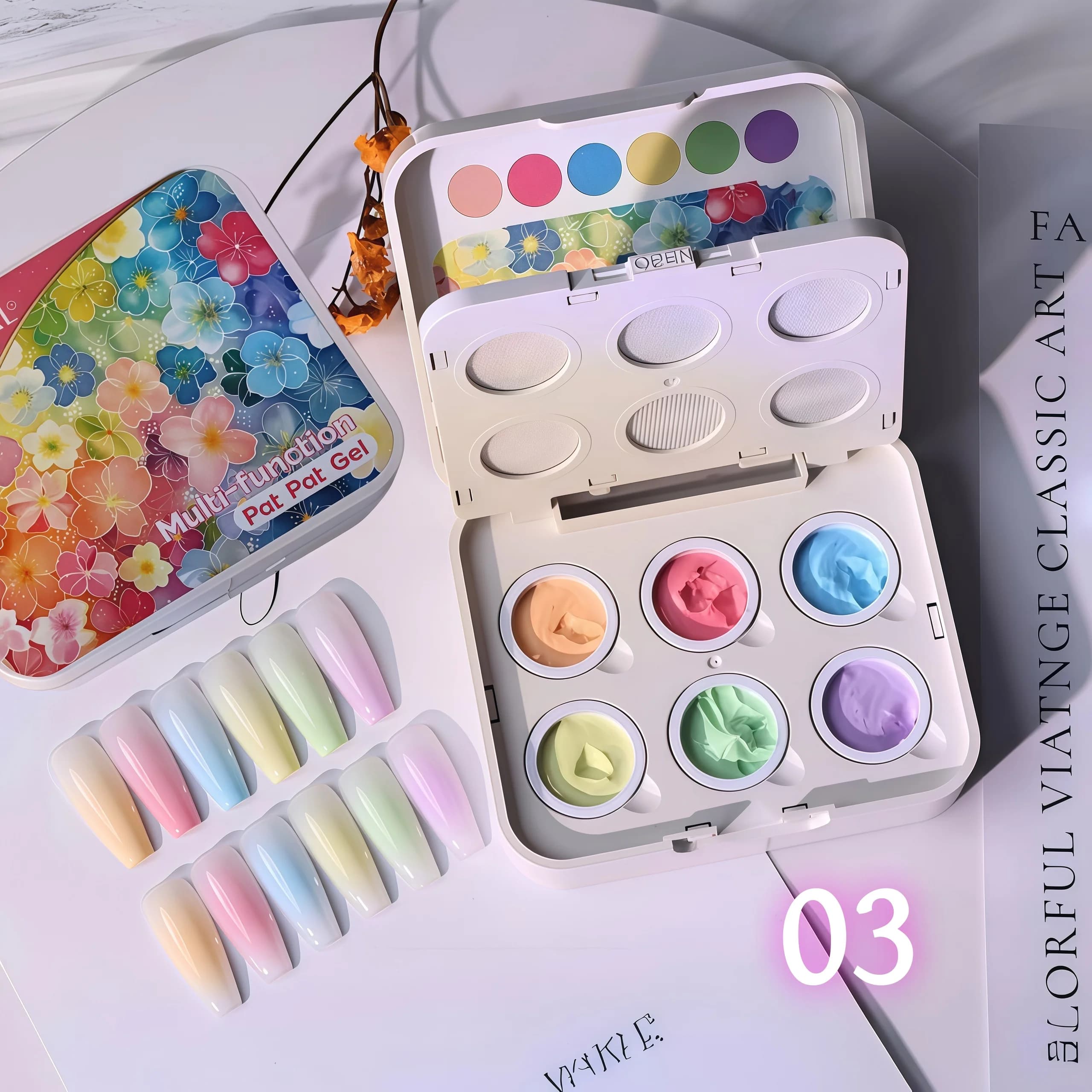 New Set for 6 Color Nail Art, High Elasticity with Precision Holes, Gradation and Color Change, Suitable for Exhibition, Fai-da- ♪