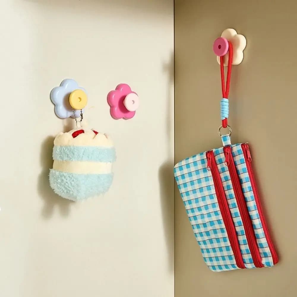 4 Pezzi Gancio Multifunzione a Ventosa Senza Foratura, Appendiabiti Decorativo da Parete, Portachiavi Impermeabile per Ingresso