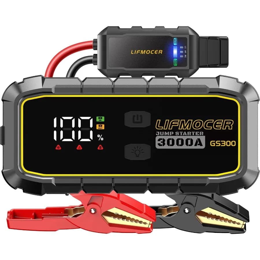 Avviatore di emergenza GS300 - Avviatore di emergenza portatile per batteria per auto da 3000 A per veicoli con motori fino a 10,0 litri a gas e comp diesel da 8,0 litri 12 V