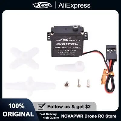 Servo JX Servo ad ala piatta digitale con ingranaggi metallici da 2,6 kg per aereo aliante RC