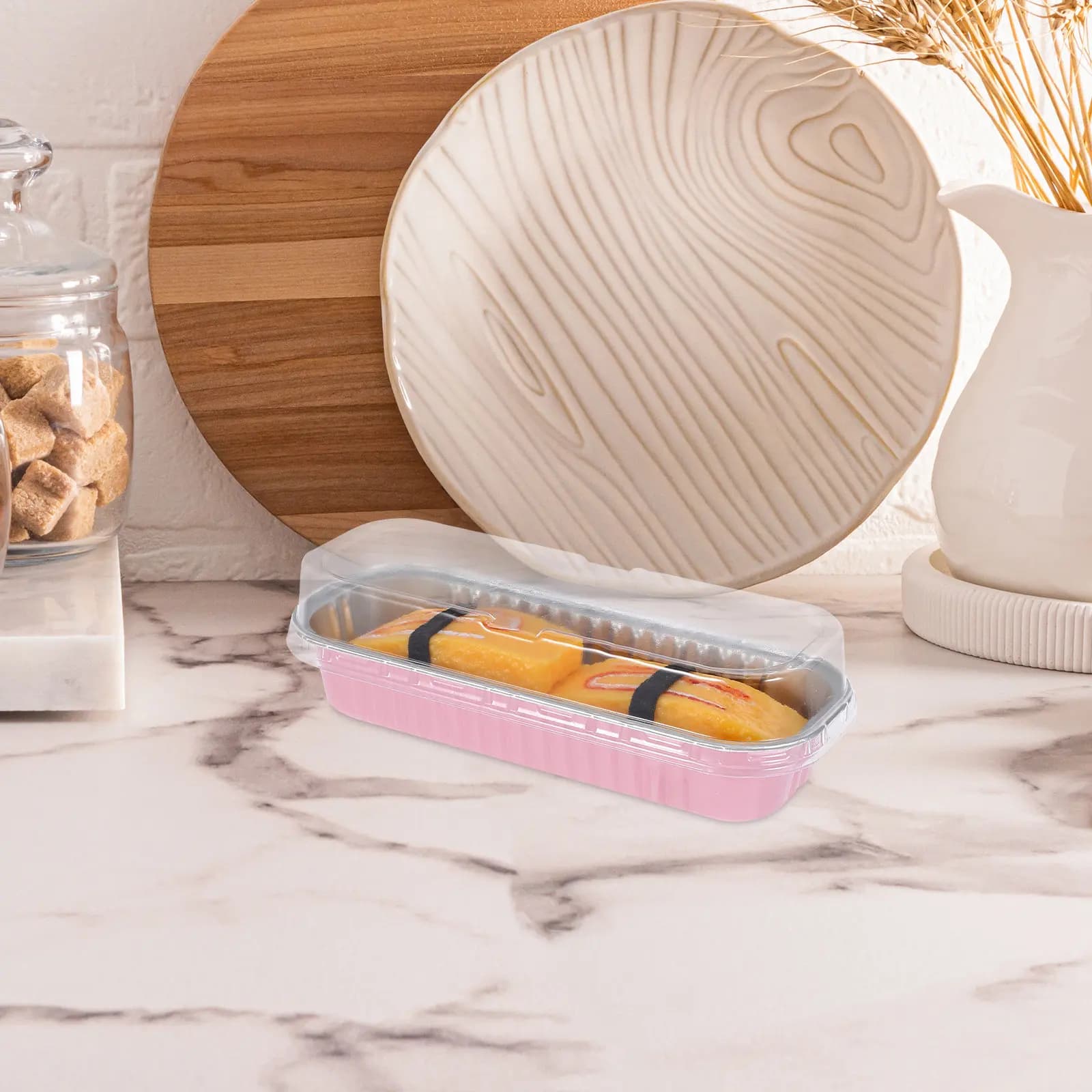 10 Contenitori Rettangolari in Alluminio da 200ml per Cottura, Dolci al Durian, Sushi, Bento, Preparazione Pasti, Asporto, Cibo Caldo, Lunch Box