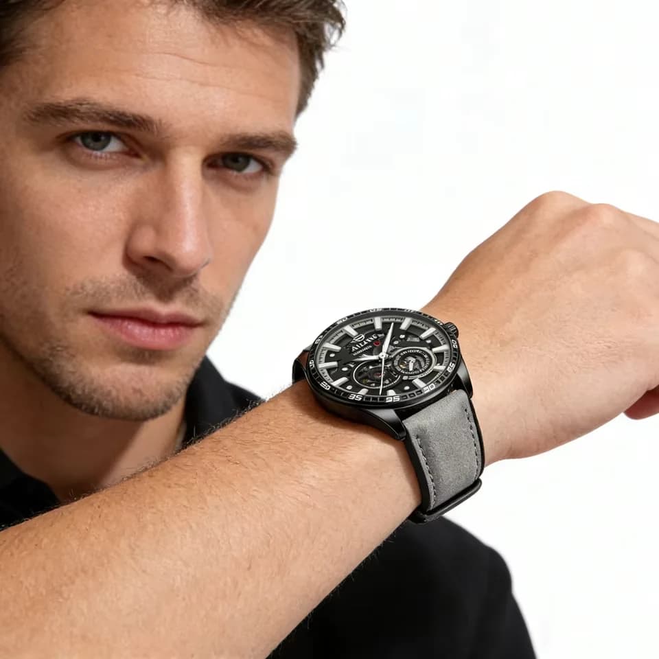 Nuovo Orologio Meccanico Automatico AI LANG con Movimento Automatico, Impermeabile, Luminoso, Quadrante Secondi Piccolo, Scheletrato di Lusso - Ottima Idea Regalo 8837