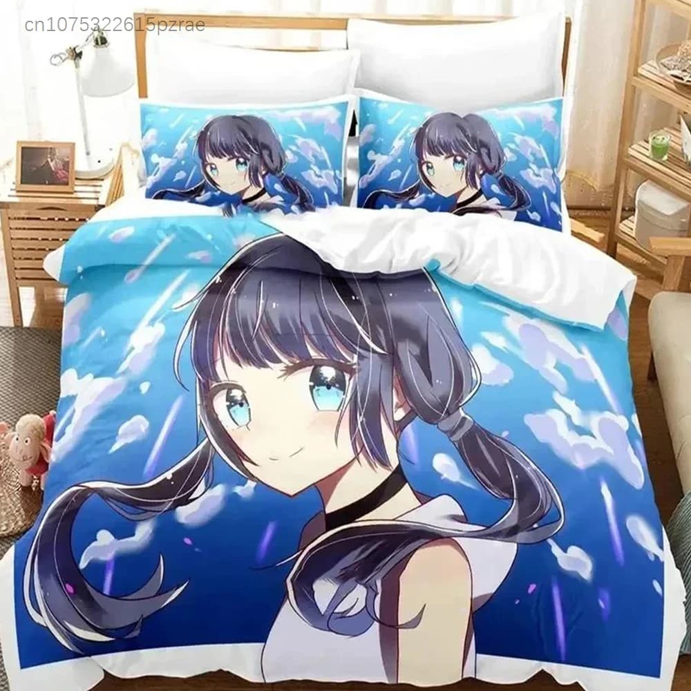 3D Anime Cute Weathering With You Bedding Set Duvet Cover Quilt Cover Pillowcase Comforter King Queen Size For Boys Adult