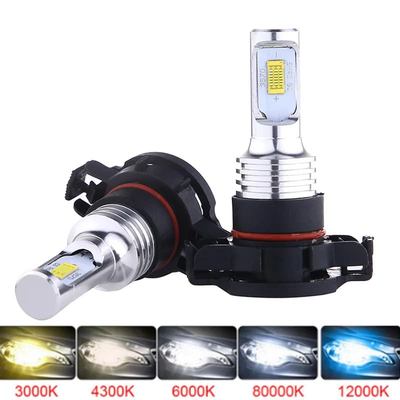 2 pezzi fendinebbia per auto PSX24W PS24W PSX26W LED H16 5202 5201 lampadina automatica fendinebbia 3570 chip CSP SMD 20000LM 3000K bianco 6000K