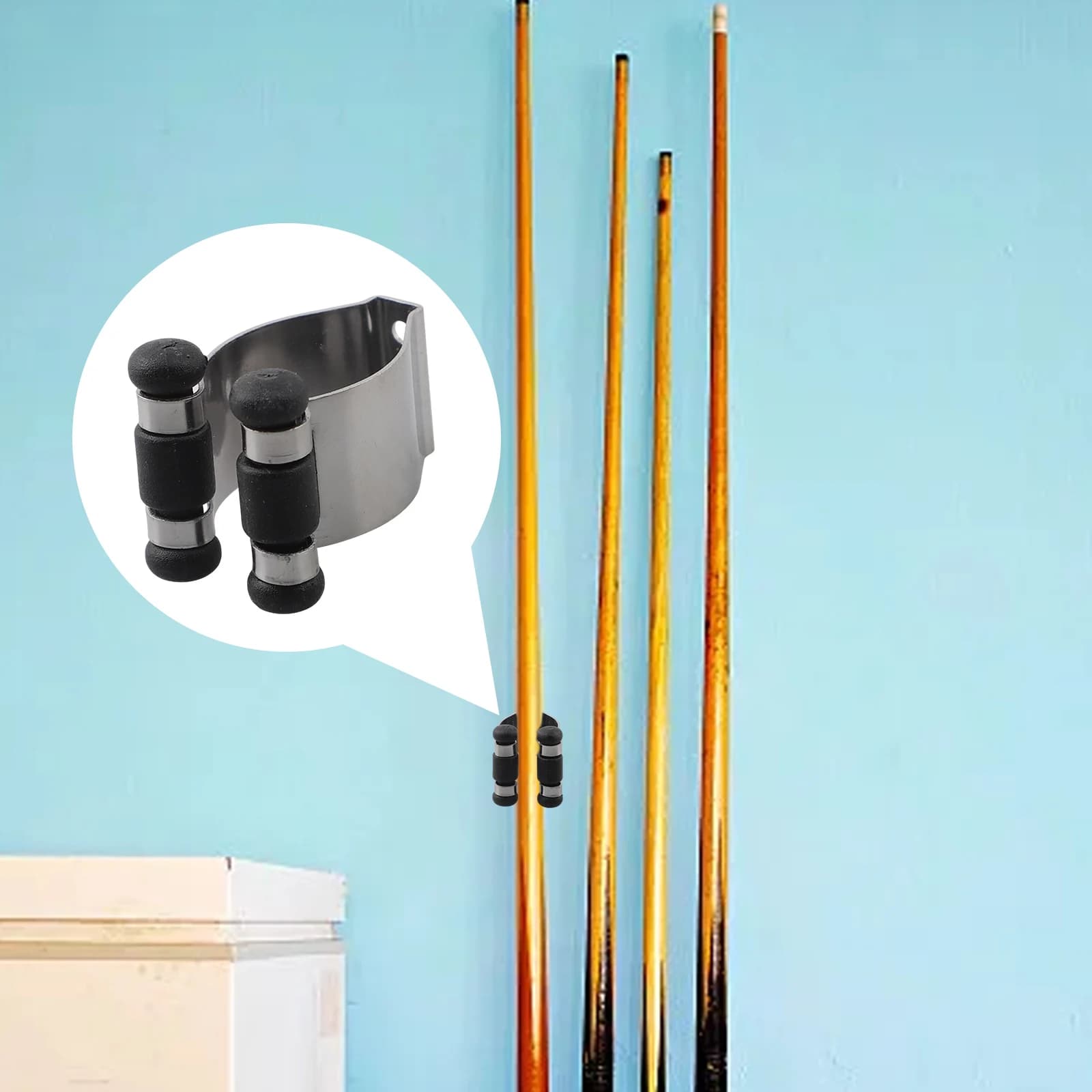 Confezione da 8 clip per stecche da biliardo, supporto da parete, morsetto porta stecche, porta stecche da biliardo, accessori per stecche da biliardo