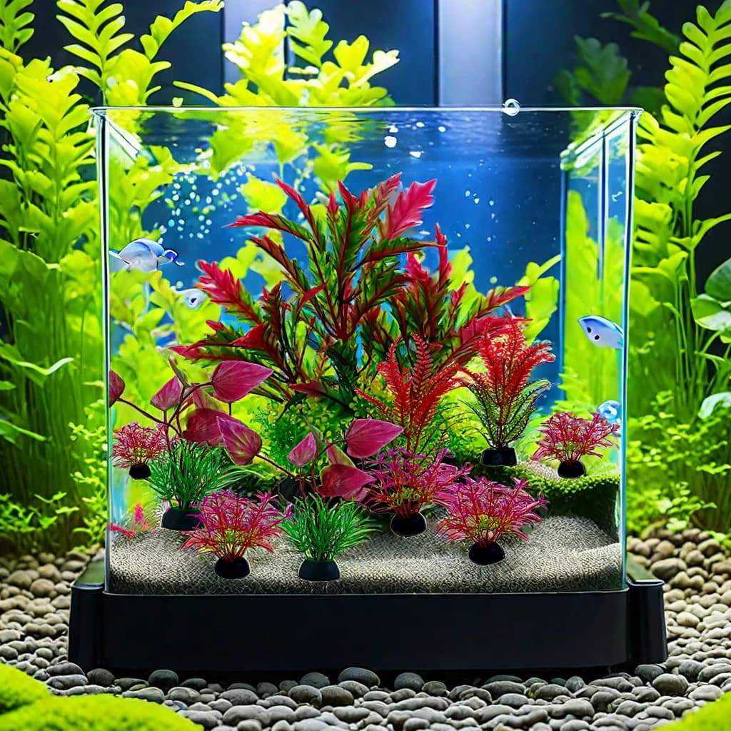 10 pieces aquarium diy aquarium artificial aquarium furniture plants color mixed ornament aquatic plant
