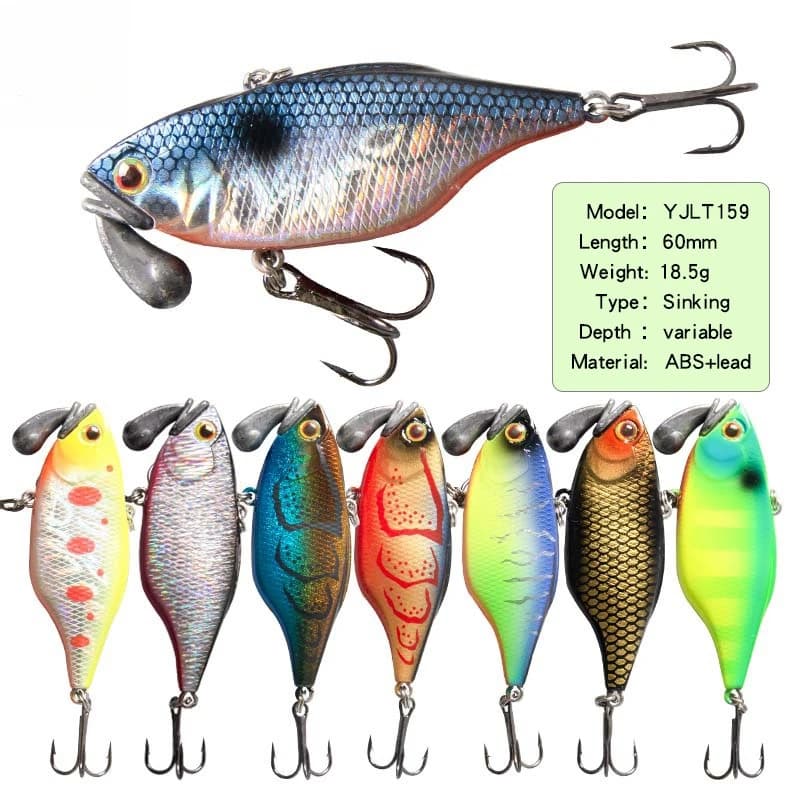 Design giapponeseSinking Minnow60mm18.5g VIB Wobbler variabileFishingLure Isca Plastica artificiale HardBait Crankbait Attrezzatura da pesca