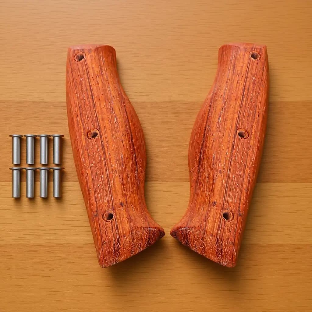 2 Pezzi Manici in Legno per Coltelli da Cucina, Ricambi per Riparazione e Creazione di Coltelli Fai-da-Te, Materiale in Legno Duro Premium, Non Deformabile, Presa Sicura
