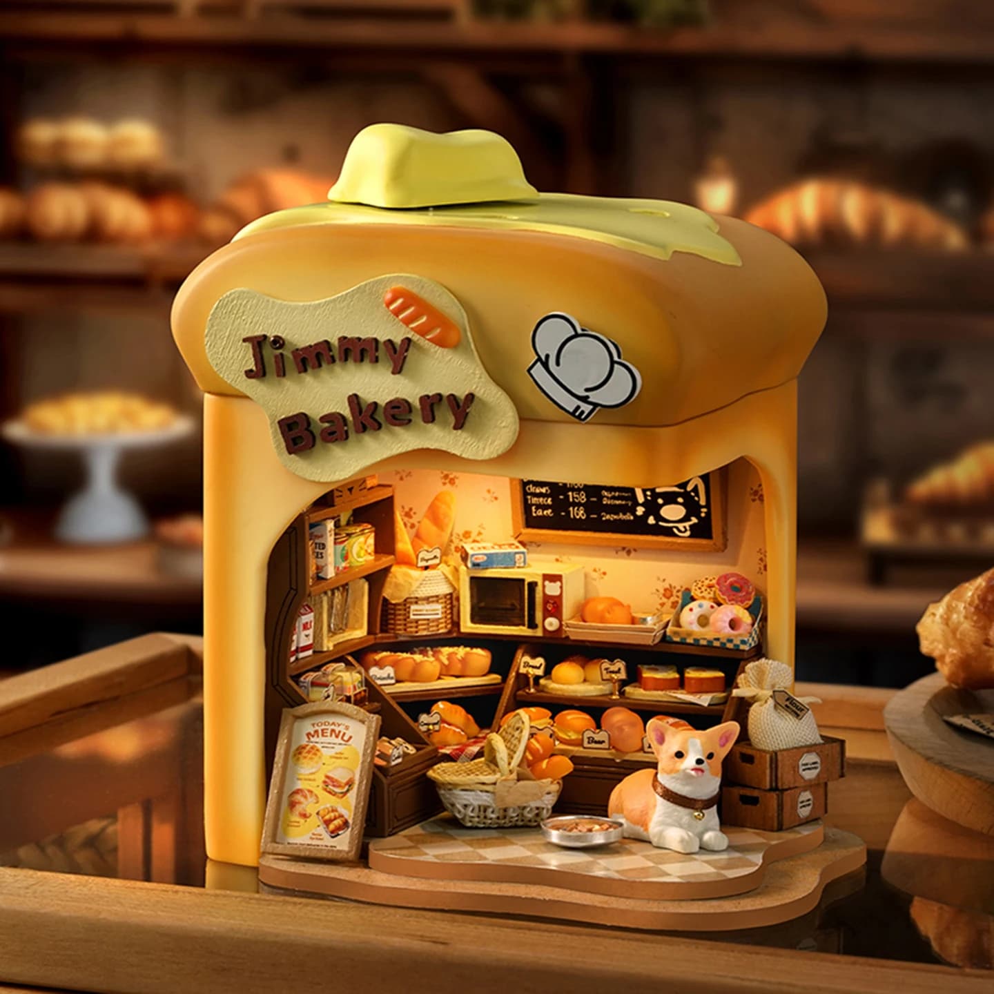 Mini kit per casa delle bambole da forno modello di assemblaggio puzzle 3D set fatto a mano fai-da-te, decorazione della camera da letto artigianato in legno giocattoli per ragazze regalo di compleanno