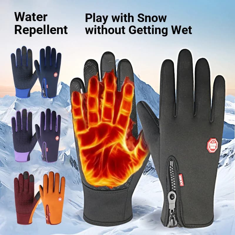 Hot Gloves Outdoor Cycling Gloves With Hinge Waterproof Women's Winter Bike Touchscreen Gloves
