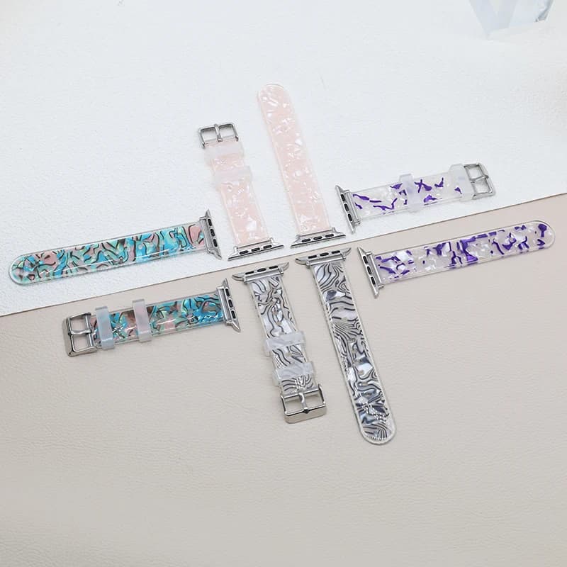 Transparent Pattern Band For Apple Watch Band Series 9 8 7 6 SE 5 4 3 Ultra 2 Bracelet for iWatch 41mm 40mm 45mm 44mm 42mm Strap