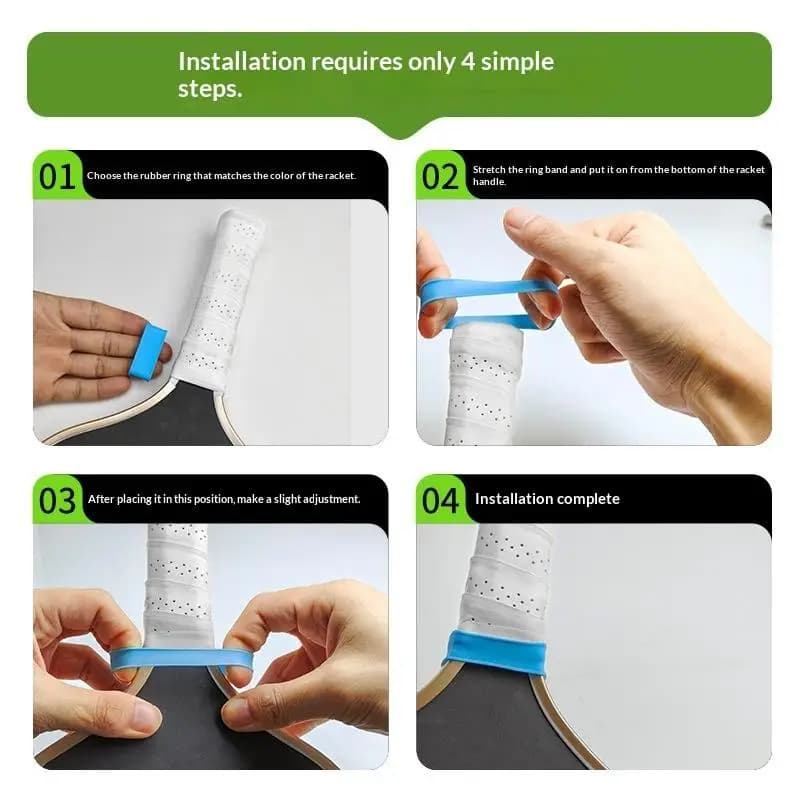 9Pcs Pickleball Paddle Grip Bands Silicone Anti Slip Handle Rings For Tennis Racket Secure Overgrip Accessories