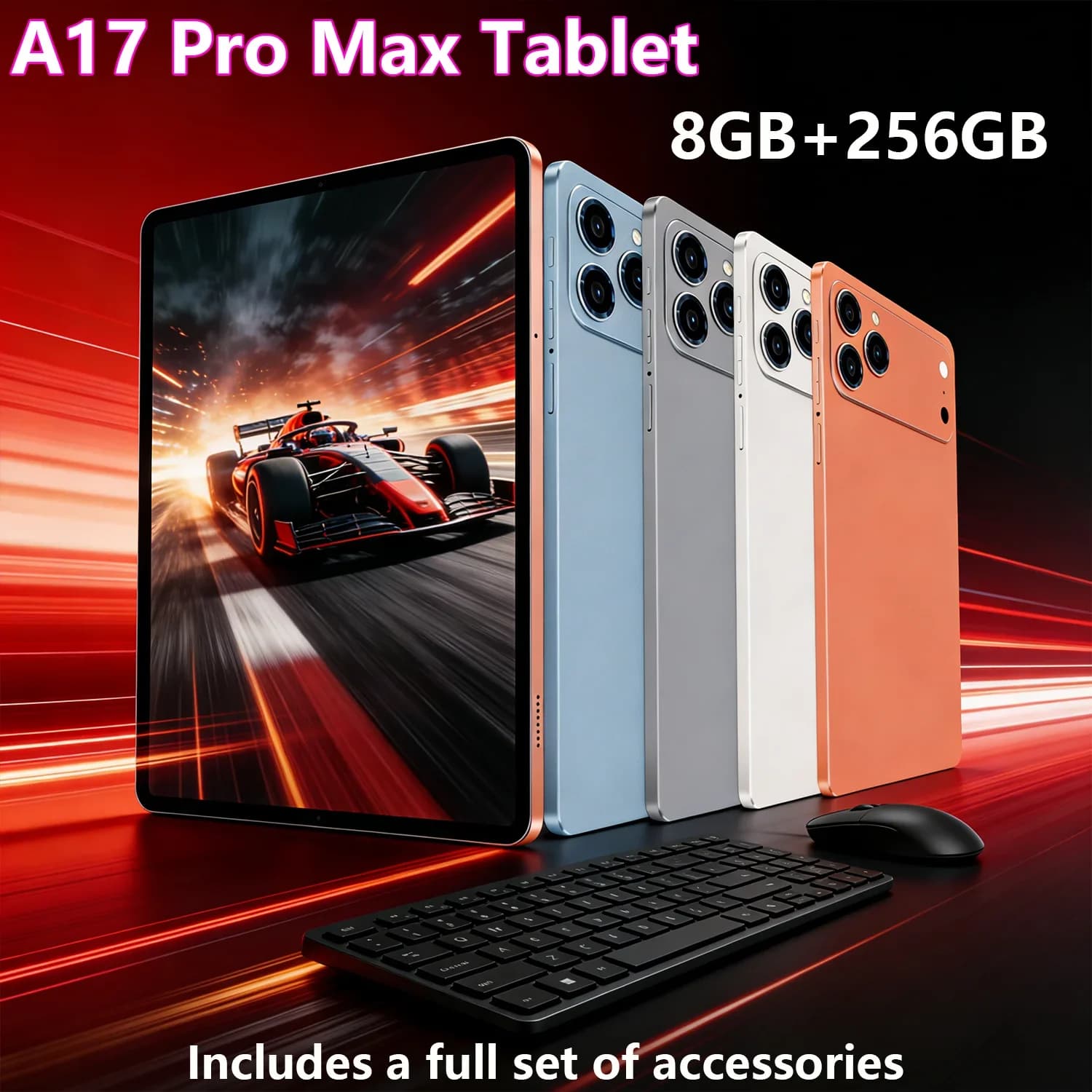 Tablet A17 Pro Max 8GB+256GB Schermo FHD 10.1" Android 13 Processore Octa-Core Dual WiFi GPS Bluetooth