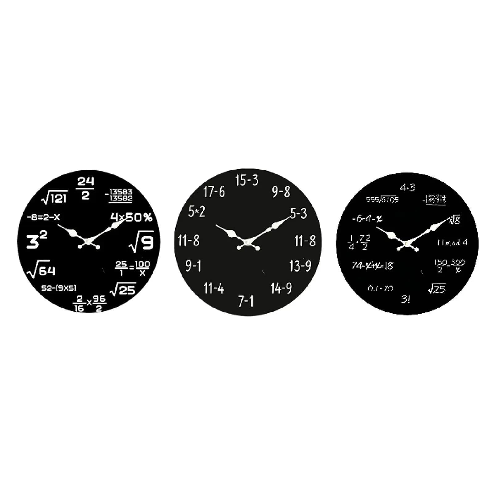 Wall Clock with Mathematical Equations 30cm, Home Decoration, Silent, Without Ticking, Mathematical Lavagna Shape Clock, Unique for Lunch Room and School