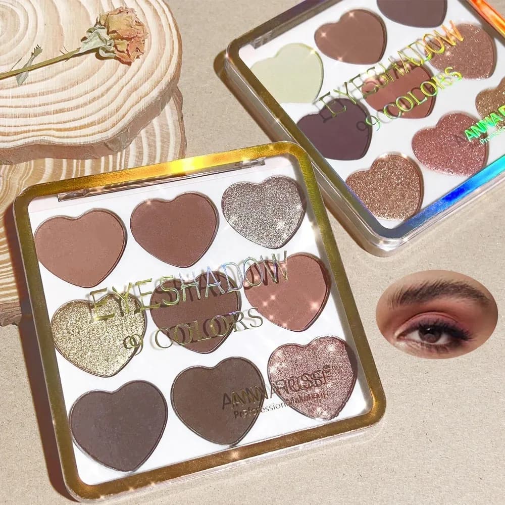 Love Nine Colors Shades Table at affordable prices Holiday gift makeup set with long-lasting waterproof opaque glitter