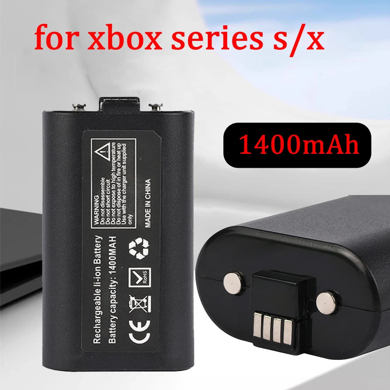 Batteria ricaricabile da 2,8 V Batteria al litio da 1400 mAh per console controller di gioco serie Xbox Console gamepad con batteria integrata da 2,8 V
