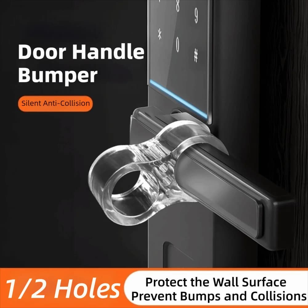 1pc Multi-Compartment PVC Door Handle Bumper Silicone Anti-collision Door Stopper No Drill Clear Windproof Door Stop Home Office