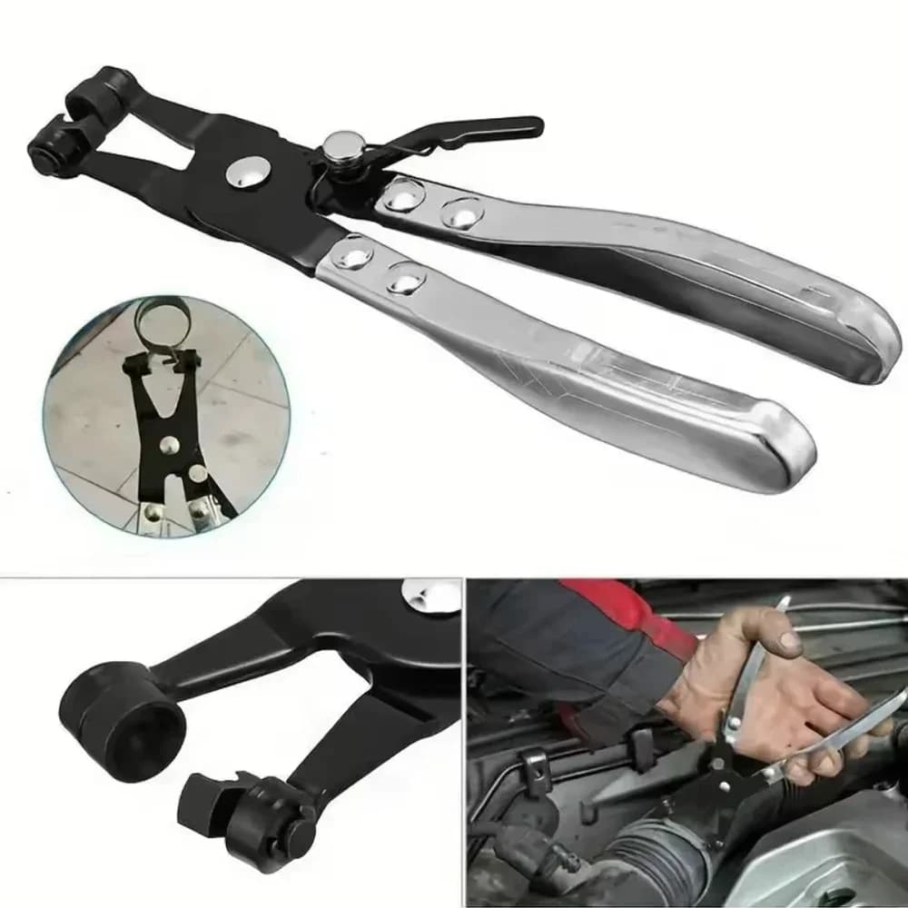 Pinza per fascette stringitubo automobilistiche Strumento di bloccaggio a ganascia girevole per la rimozione e l'installazione del tubo flessibile a banda piatta ad anello