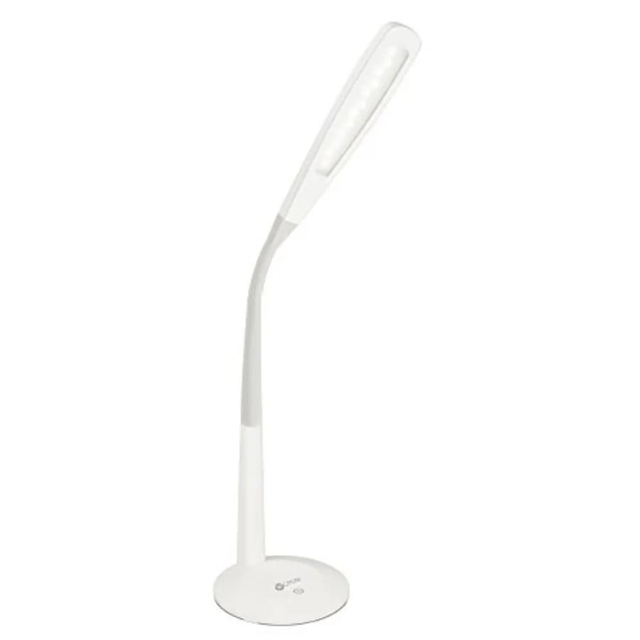 Lampada da Scrivania LED con Collo Flessibile Bianca - Lampada da Scrivania Sottile con 3 Impostazioni di Luminosità e Controlli Touch - Efficienza Energetica