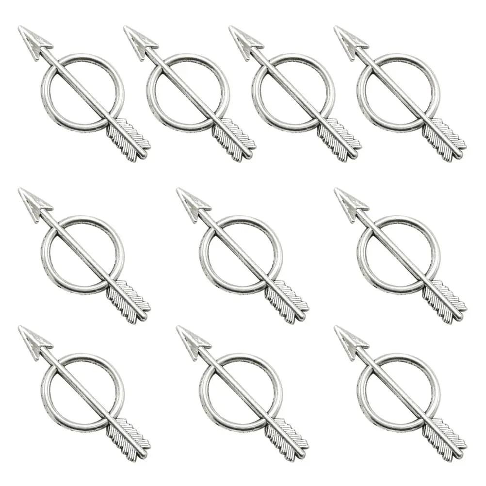 10 Pezzi Ciondoli a Forma di Arco e Freccia in Argento, Accessori per Creazione di Gioielli Fai-da-Te, per Collane, Bracciali, Scrapbooking