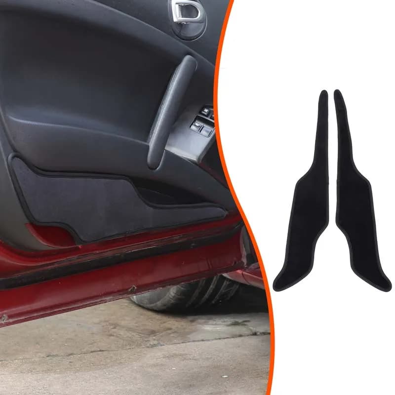 Set da 2 pezzi Velluto Nero Per Mitsubishi Ecolis 2006-2011 porta auto anti-sporco tappetino adesivo decorativo accessori di protezione auto