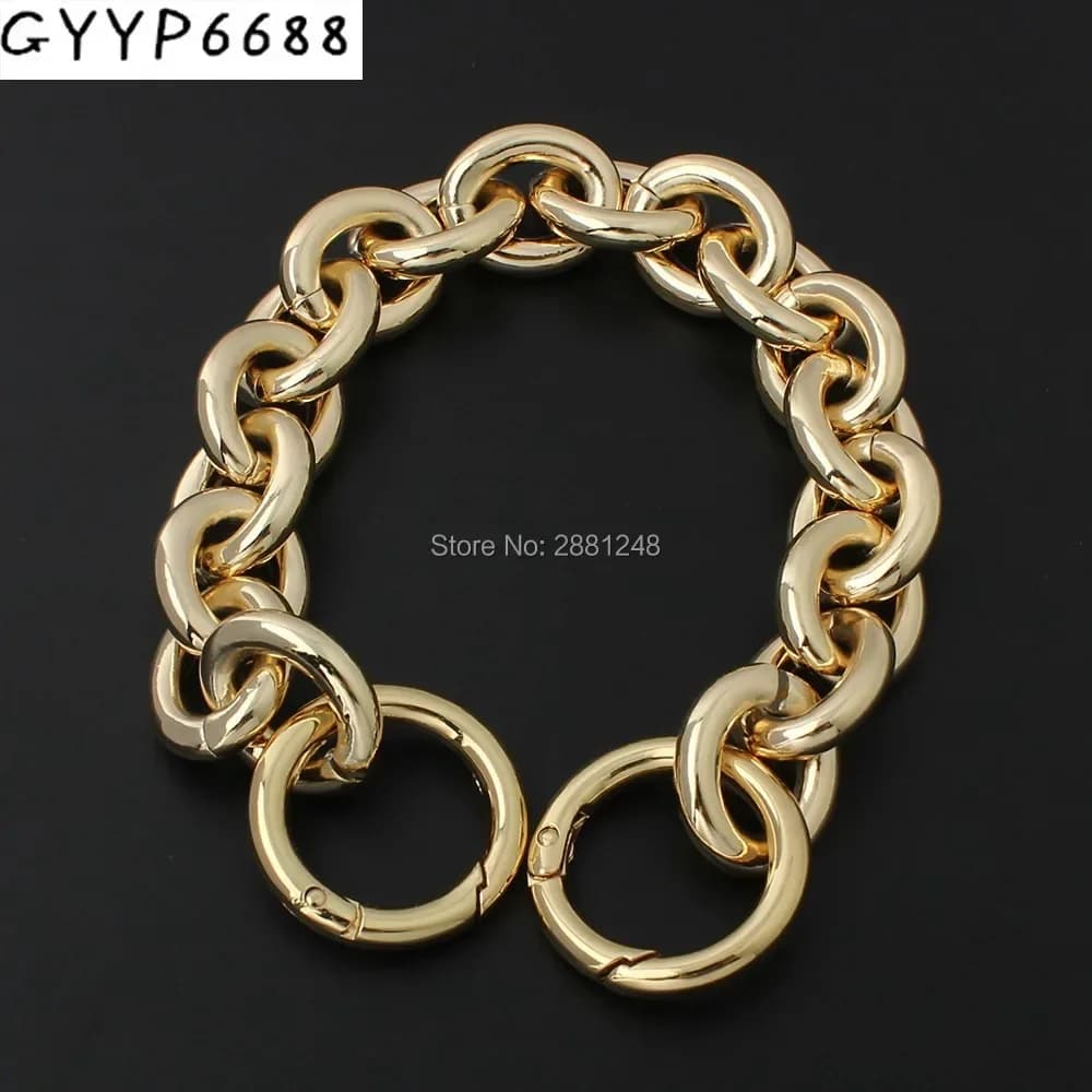 Catena in alluminio rotonda spessa 24 mm + anello a molla Borse leggere Tracolla Parti per borse Maniglie Catena per accessori per borse Cinghie per borse