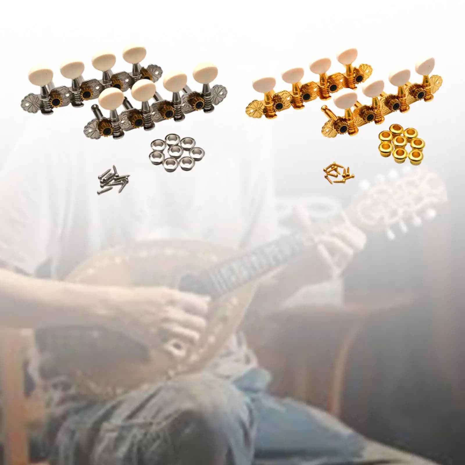 Metal Accoring Piroles Set for Mandolin, Easy to Install, Usura Resistant, for Replacement Corde Mandolino and Guitar Accoring Tool