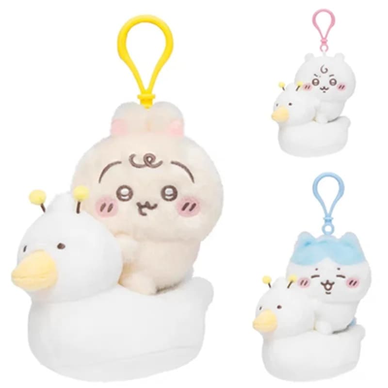Peluche Giekawa 12CM con Usachi Little Eight che cavalca un anatra, simpatico portachiavi da borsa e ciondolo decorativo